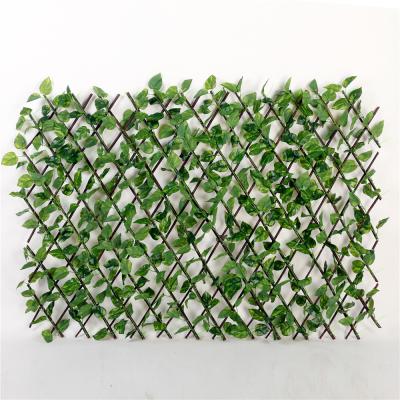 China Plastic Artificial Flower Plant Leaves Fence For Garden Decoration for sale