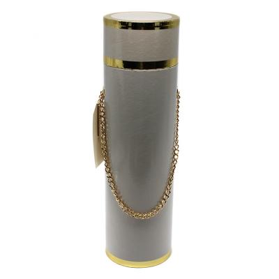 China Biodegradable Cosmetic Hot White Stamp Cardboard Gold Foil Package Paper Tube T-shirt Packaging Tube for sale