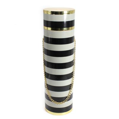 China Fashion biodegradable custom made black and white stripes round tube for packaing box for sale