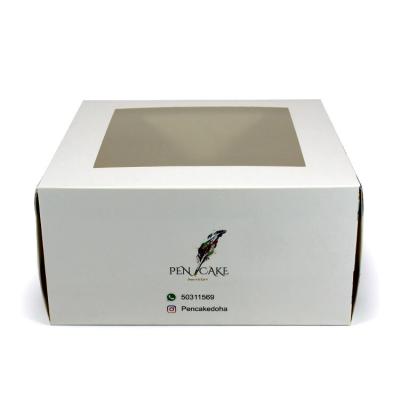 China Biodegradable Luxury Custom Clear Window Card Packaging For Cake Boxes for sale
