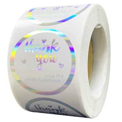 China Waterproof Custom Logo Rainbow Effect Hologram Sticker Label Made Label Holographic Sticker for sale