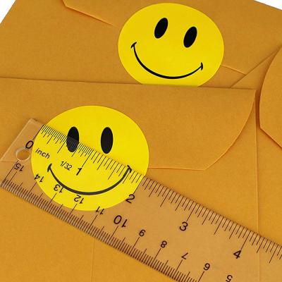China Custom High Quality Custom Adhesive Logo Label Stickers Yellow Smiley One Face Waterproof Label Logo Stickers and Private Label for Good Performance for sale