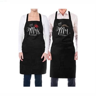 China Cotton Apron With Mustache And Red Mouth Couples Gift Wedding Anniversary New Style for sale