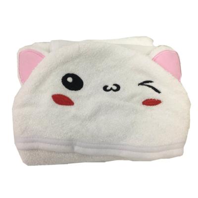 China 100% Natural Bamboo Face Baby Animal Compressed Hooded Towel for Girls, Cat Stock for sale