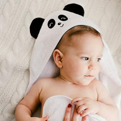 China Airplane ex-friendly soft and durable kids bamboo panda hooded baby towel set with cute ears for boys and girls for sale