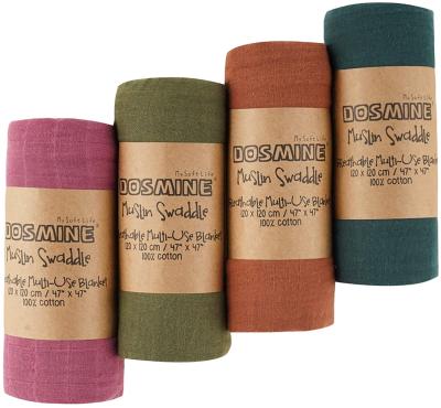 China 4 Piece Compressed Muslin Wrapping Soft Muslin Blanket Wrap for Boys and Girls Bamboo Material Blanket for sale