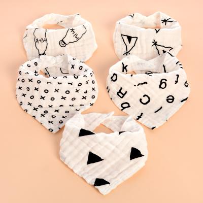 China Baby Bandana Drool Bibs Antibacterial 100% Cotton Baby Burp Cloths With Adjustable Snaps for sale
