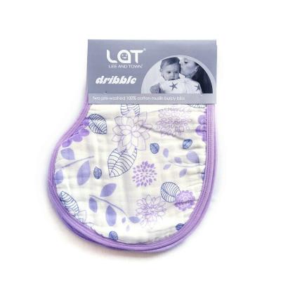 China Baby Bib Baby Drool Kid Safe Towel, Baby Drool Teething Feeding Bib, Purple with Button for sale