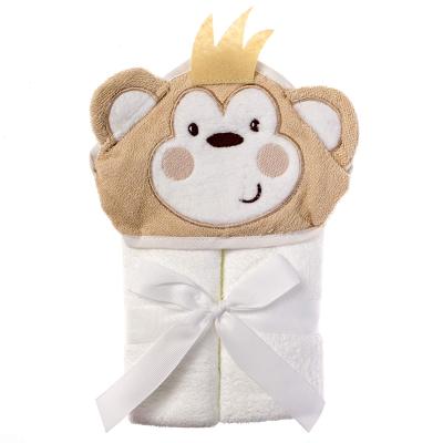 China Compressed Hooded Baby Bath Towel Supports Baby 100% Cotton Baby Works Hands Hoodie Apron Towel Free Bamboo for sale