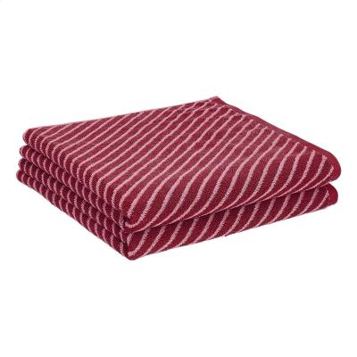 China Compressed Reversible Amazon Basics Stripe Jacquard Diagonal Bath Towel - 2-Pack for sale