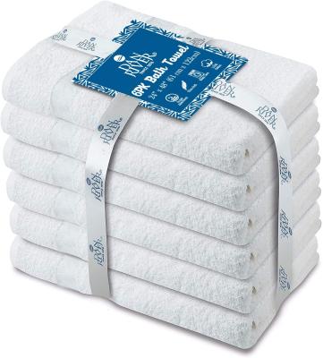 China Compressed Cotton Terry Bath Towels - thick and plush, machine washable, extra large luxury spa, or bathroom towel, white, 24x48 inches for sale