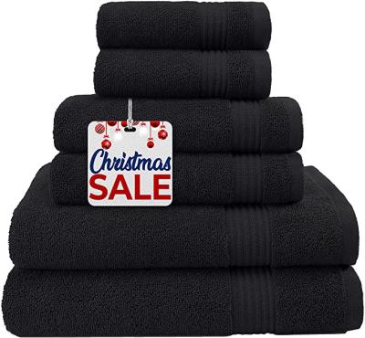China Compressed 100% Cotton 6 Piece Towel Set, 2 Bath Towels & 2 Hand Towels & 2 Washcloths for sale