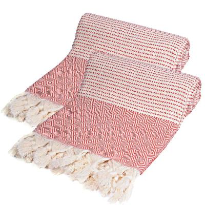 China Compressed Turkish Bath And Beach Towel Set Oversized 100% Cotton Peshtemal Pool Spa Towels for sale