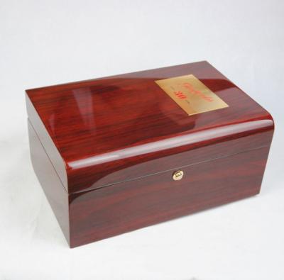 China Recycled Luxury Wooden Box Piano Lacquer Gift Box Packaging Materials Custom Glossy Finish Wooden Wine Box for sale