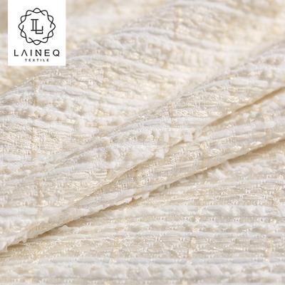 China Customized White Boucle Manufacturer Good Price Good Fashion Elegant Tweed Fabric For Women Suit for sale
