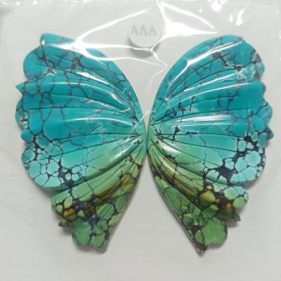 China Newest Pretty Turquoise America Carved Butterfly Shape Handcraft Gemstone Craft For Home Decoration for sale