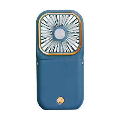 China New Outdoor Ultra-thin Folding USB Small Treasure Fan Mini Neck Fan Portable Silent Charging Handheld Hanging Fan for sale