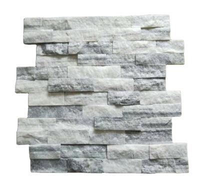 China Traditional Warm Sail Gray Marble Peel Cloudy/Crack Surfaces Natural Stacked Design 3D Veneern Stone Wall Panel Decorations for sale