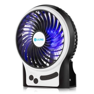 China 3 Rechargeable Silent Desk Mini Fans Stand Fan 4 Inch USB Adjustable Speed Wind Lileng 831 Desktop Fan for sale
