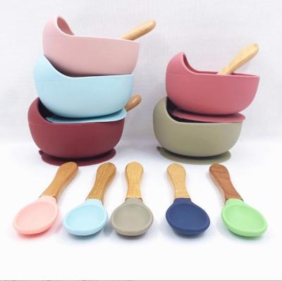 China Custom Baby Food Feeding Set Children Microwavable Storage Bowl Silicone Portable Microwave Food Container Tableware Set for sale