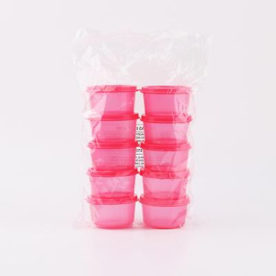 China Microwavable Plastic Small Freezer Storage Container Jars With Screw Lid For Food Kids Baby Lunch Snack Mud Cup for sale