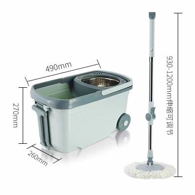 China 2022 Long Handle 360 Rotation Wholesale Sustainable Telescopic Plastic Floor Mop Cleaning Broom With Bucket for sale