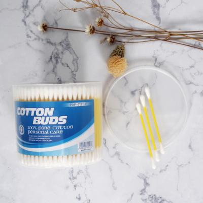 China 100% Eco-friendly 300PCS Daily Use Custom Color Ears Cleaning Stick Plastic Cotton Buds Cotton Swab for sale