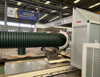 China High Speed HDPE PP Plastic Corrugated Pipe Extrusion Line Volledig Automatisch Voor Drainage Te koop
