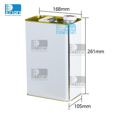 China Empty 4L Paint Tin Cans Square Oil Tin Containers With Plastic Lid / PVC Handle for sale