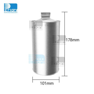 China Customized Paint Bucket Engine Oil Tin Can 1L Round Metal Tin Container With Metal Cover for sale