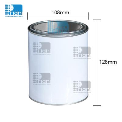 China Round Paint Tin Cans 1 Liter -5 Liter Empty Paint Tins White Coating for sale