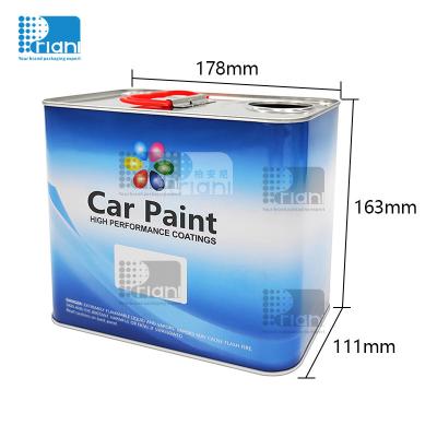 China Empty Square Tin Cans 2.5L Rust Resistant Square Metal Box With PVC Handle for sale