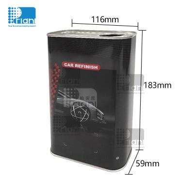China Lightweight Square Tin Cans 1 Litre Varnish Coating Tin Metal Jerry Car Paint Tin Container for sale