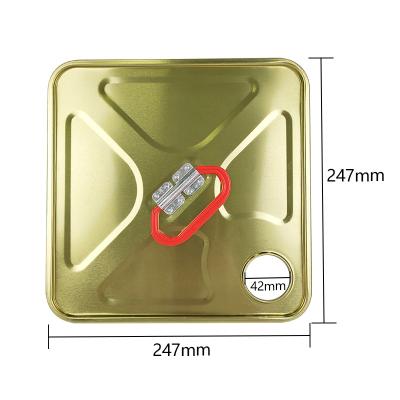 China 18L 20L Square Tin Accessories L237*W237 With Customized Handle / Cap for sale