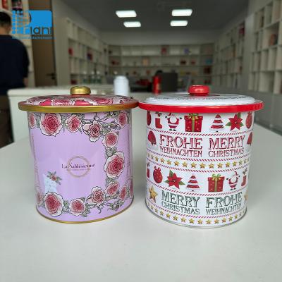China Logotipo personalizado Presente de alimentos latas de lata com impressão e tampa fácil de abrir à venda