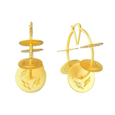 China TRENDY Hyperbole Fashion Jewelry 14K Women' Gold Plated Earring Hyperbole Round Big African Jewlry Party Gift Wedding for sale