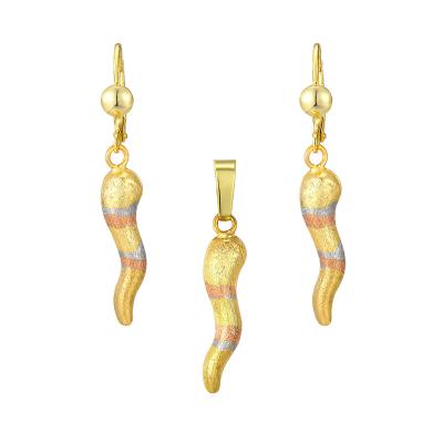 China FASHIONABLE RHST2104X Wholesale Price Pendant Earring Sets Three Color Gold Plated For Women Party Gift for sale