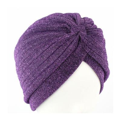 China Decorate Fashion Women Lady Solid Knit Islamic Islamic Muslim Turban for sale