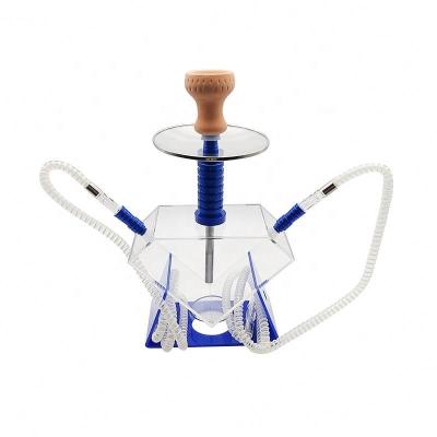 China With LED Light Wholesale Acrylic Hookah With Two Hose Hookah Shisha Fancy High Quality Acrylic Shisha With LED Light for sale