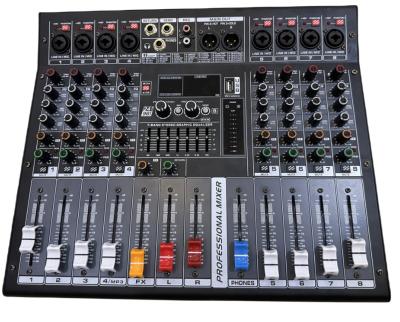 China Perfect Sound MX 4 quality Professional 8 Channel Mixing Console Audio BT Power Amplifier Mixer for sale
