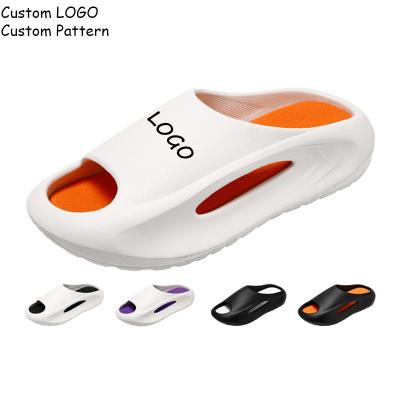China Fashion Trend Slides Custom Logo pers Summer Leisure Outdoor Non Thick Sole Sports Slide Beach Sandals Men Women Eva pers for sale