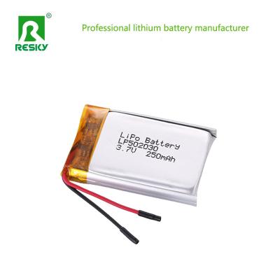 China Oplaadbare energie Lithiumbatterijcel 502030 3.7V 250mAh Lipo-batterij Voor Smart Watch Te koop