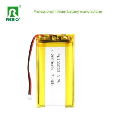 China Oplaadbare Lipo-batterij 103055 3,7V 2000mAh 7,4wh Power Zonne-lithium-ion batterijcel Te koop