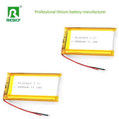 China Vermogen Lipo batterijcel 103665 3.7v 4.2v 3000mAh 11.1wh Oplaadbare lithium-ion batterijcel Te koop