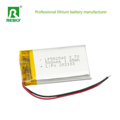 China Oplaadbare zonne-lithiumbatterijcel 502540 3.7v 500mAh 1.85wh Li-ionbatterij Te koop