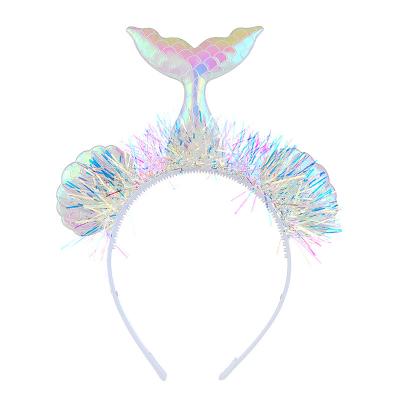 China Fashion Factory Wholesale Discount High Quality Samples Free Custom Hair Accessories Glitter And Mermaid Head Band For Party for sale