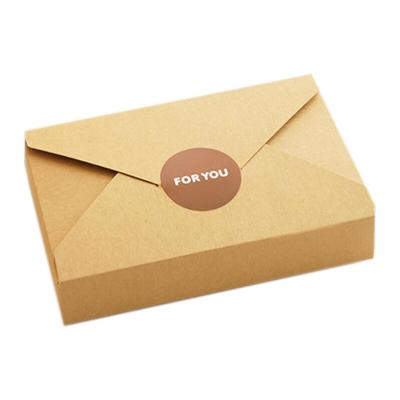 China Disposable Custom Design Eco Friendly Natural Brown Kraft Paper Envelope Box for sale