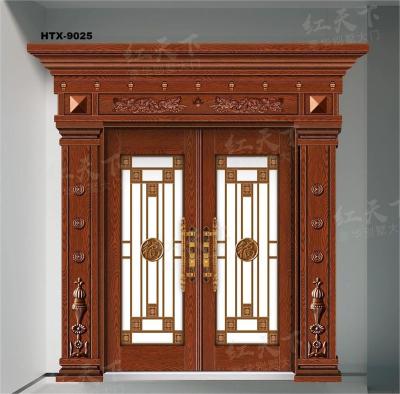 China Latest Style Easily Assembled Designs Zinc Alloy Doors With Spliced Glass HTX-9025 for sale
