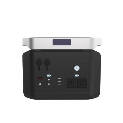 China Wireless Charging Rechargeable Portable Power Station 1200W For Emergency Outdoor Camping Travel Lithium Battery with DC/AC Inverter Conversion for sale