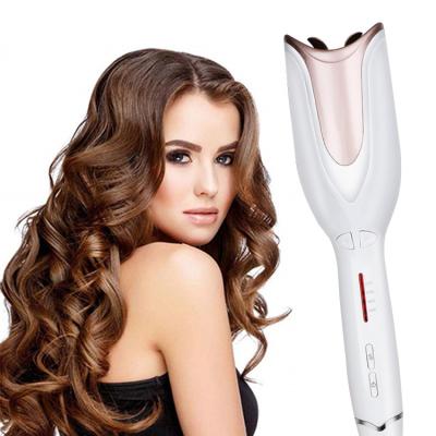 China Professional Hair Curler Roller Styler Rotate For Salon Sale 360 Led Automatic Hair Iron Magic Wand Rotating Curling Rose Gold for sale